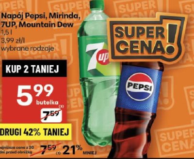 Napój Pepsi, Mirinda, 7UP, Mountain Dew promocja w Delikatesy Centrum