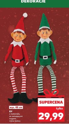 Elf z materiału, z wiszącymi nogami, różne kolory promocja w Kaufland