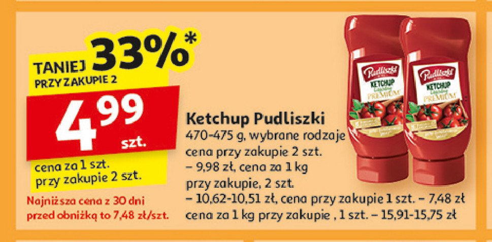 Ketchup łagodny premium Pudliszki promocja