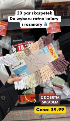 Skarpetki 20 par różne kolory i rozmiary promocja w Kaufland