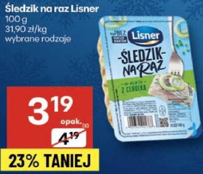 Śledzie na raz Lisner promocja w Delikatesy Centrum