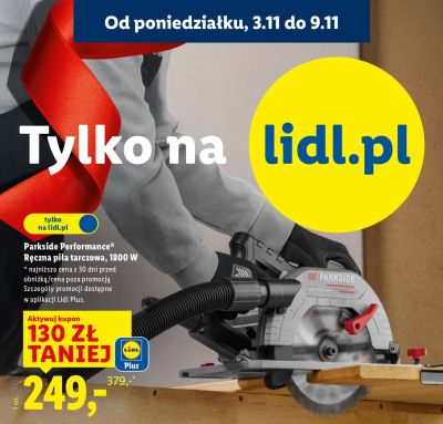 Piła tarczowa ręczna Parkside Performance 1800 W promocja