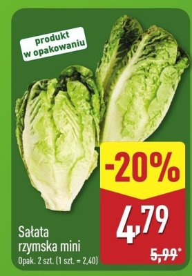 Sałata rzymska mini 2 szt. promocja w Aldi