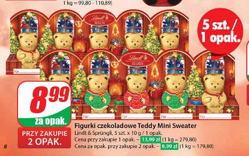 Czekoladki bears milk Lindt promocja w Dino