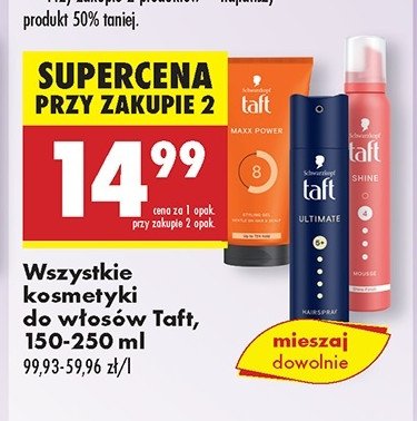 Żel do włosów TAFT LOOKS MAXX POWER promocja w Biedronka