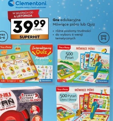 Gra edukacyjna Quiz, różne rodzaje promocja w Biedronka