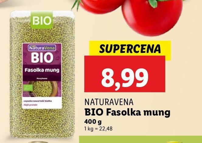 Fasola mung ekologiczna Naturavena promocja w Lidl