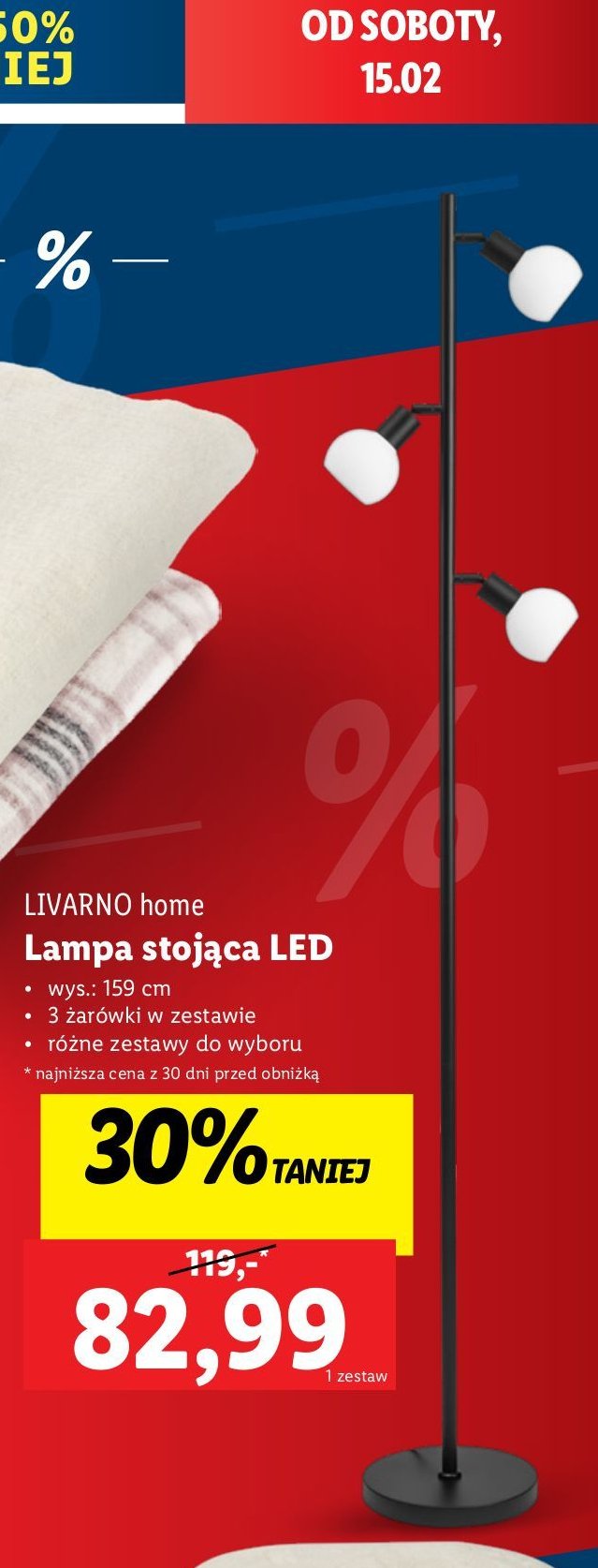 Lampa stojąca led LIVARNO HOME promocja