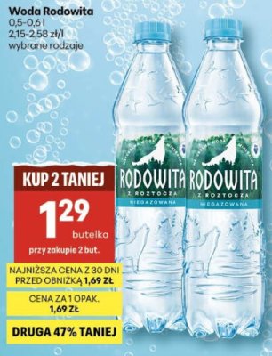 Woda Rodowita promocja w Delikatesy Centrum