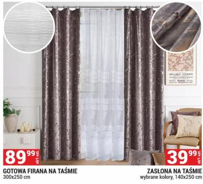 Gotowa firana na taśmie 300x250 cm Merkury Market promocja w Merkury Market