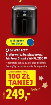 Frytkownica beztłuszczowa SilverCrest Air Fryer Smart z Wi-Fi, 2150 W promocja w Lidl