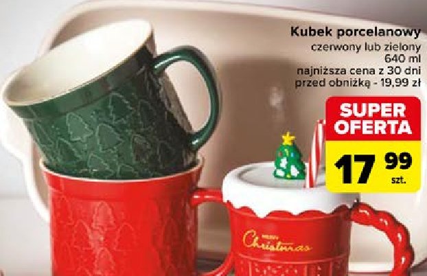 Kubek ceramiczny 640 ml czerwony promocja