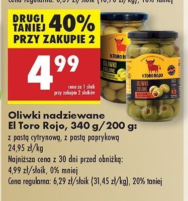 Oliwki zielone nadziewane past膮 paprykow膮 El toro rojo promocja