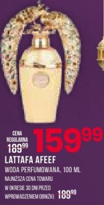 Perfumy LATTAFA AFEEF woda perfumowana promocja w Drogerie Natura