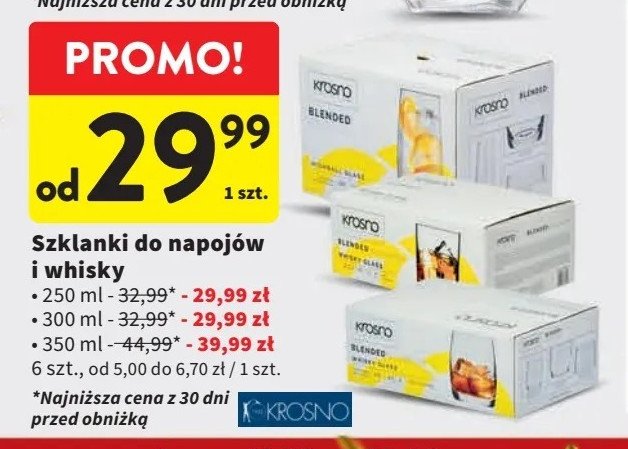 Szklanka wysoka 300 ml Krosno s.a. promocja