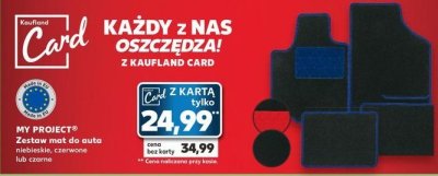 Dywaniki samochodowe czarne z szarym K-classic myproject promocja