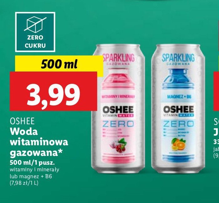 Napój magnez + b6 Oshee vitamin water zero promocja