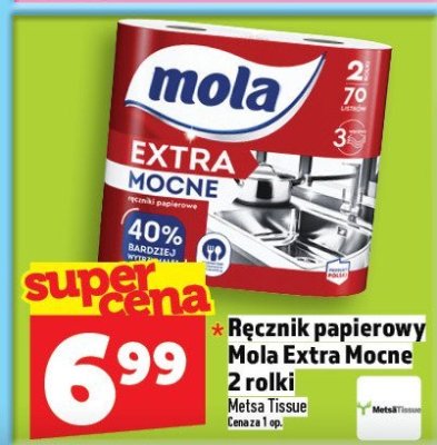 Ręcznik papierowy Mola Extra Mocne 2 rolki promocja w TOPAZ