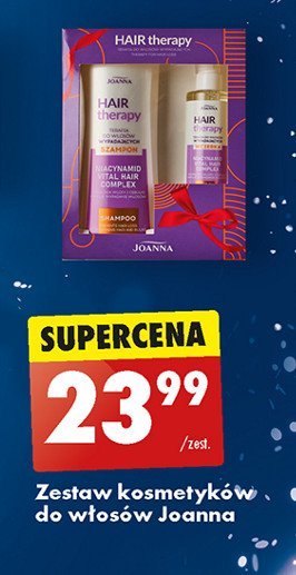 Zestaw w pudełku: szampon 300 ml + odżywka wcierka 100 ml Joanna hair therapy promocja