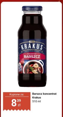 Koncentrat barszczu Krakus promocja w Biedronka