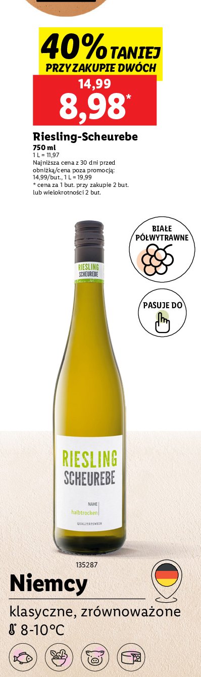 Wino Riesling scheurebe promocja w Lidl