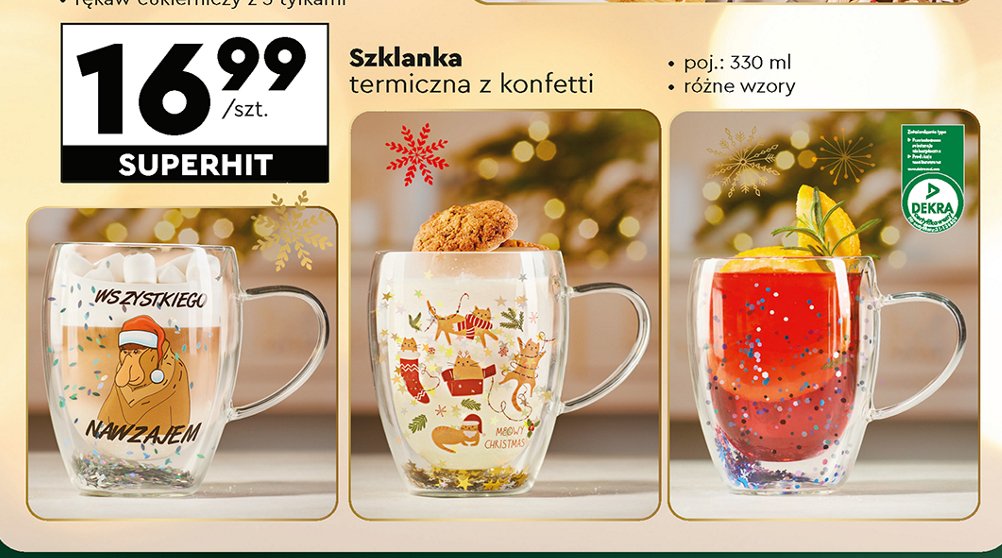 Szklanka termiczna z konfetti 330 ml Smukee promocja