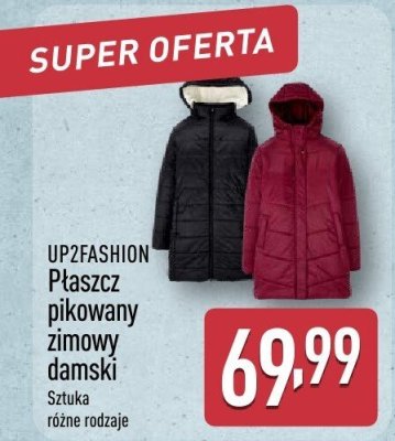 Płaszcz pikowany zimowy damski UP2FASHION czarny promocja w Aldi