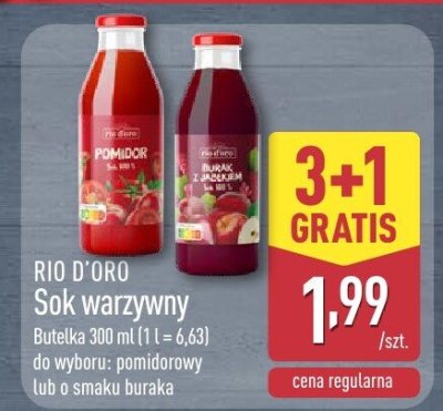 Sok warzywny butelka 300 ml z buraka 3+1 GRATIS promocja w Aldi