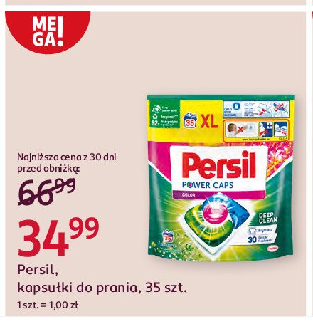 Kapsułki do prania deep clean color PERSIL POWER CAPS promocja w Rossmann