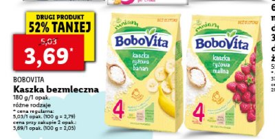 Kaszka ryżowa bananowa Bobovita promocja