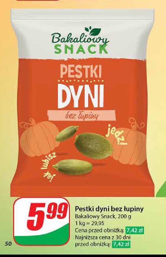 Pestki dyni bez łupiny Bakaliowy snack promocja