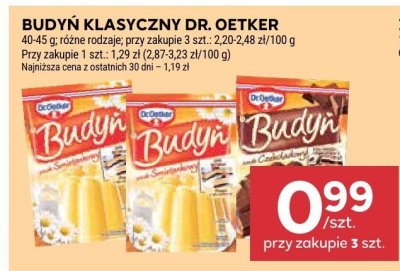 Budyń klasyczny Dr. Oetker różne rodzaje promocja w Stokrotka