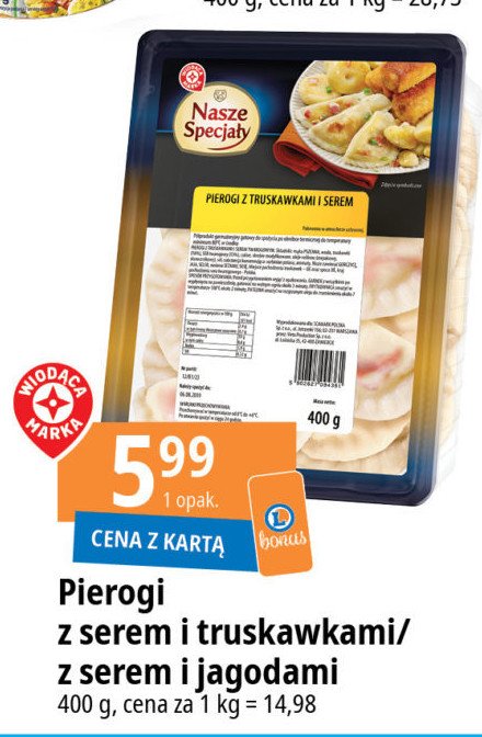 Pierogi z serem i truskawkami Wiod膮ca marka nasze specja艂y promocja