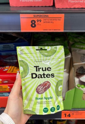 Daktyle suszone  o smaku kwaśnego jabłka promocja w Biedronka