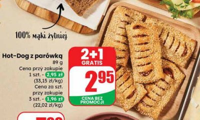 Hot-dog z parówką promocja w Dino