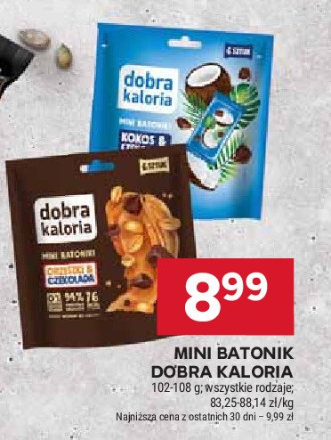 Mini batoniki czekolada i orzeszki Dobra kaloria promocja w Stokrotka