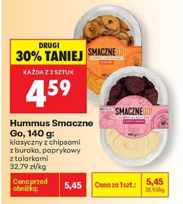 Hummus klasyczny z chipsami z buraka promocja w Biedronka