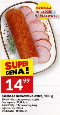 Kiełbasa krakowska extra, 500 g promocja w Twój Market