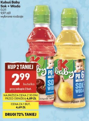 Kubuś Baby Sok + Woda promocja w Delikatesy Centrum