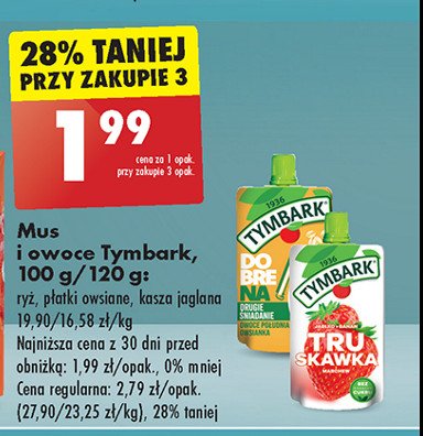 Przekąska jogurt & zboża mango TYMBARK PRZEKĄSKA promocja