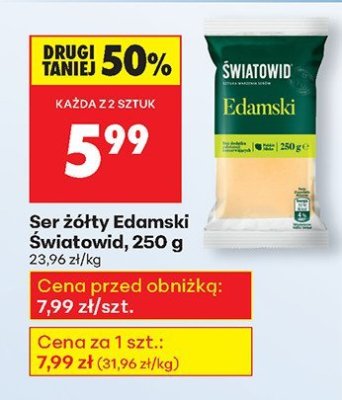 Ser żółty Edamski 250 g promocja w Biedronka