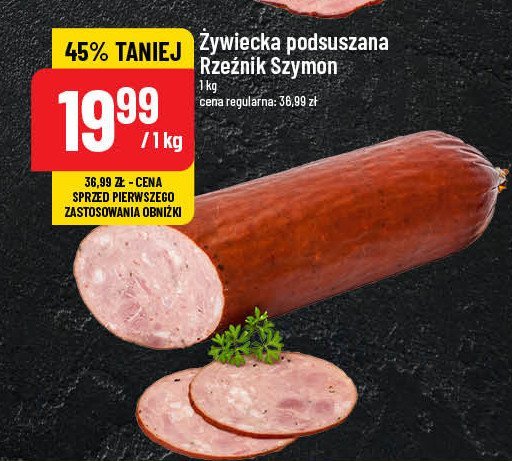 Kiełbasa zywiecka Rzeźnik szymon poleca promocja