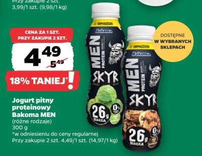 Jogurt pitny proteinowy MEN promocja w Netto