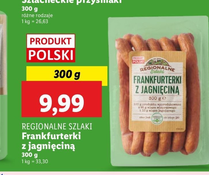 Frankfurterki z jagnięciną REGIONALNE SZLAKI promocja