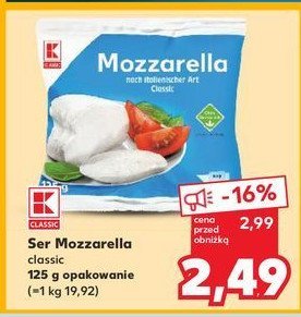 Mozarella K-classic promocja w Kaufland