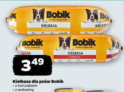 Kiełbasa dla psów Bobik z wołowiną promocja w Netto