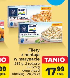 Filety z mintaja z marynatą z masłem i ziołami Frosta promocja w Carrefour