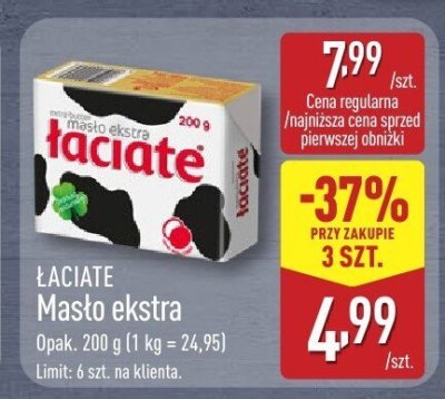 Masło ekstra Łaciate promocja w Aldi
