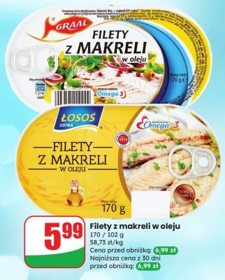 Filety z makreli w oleju Graal promocja w Dino