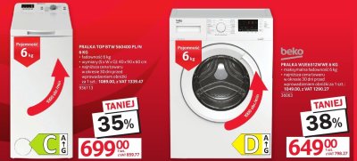 Pralka WUE6512VWE 6 KG Beko promocja w Selgros